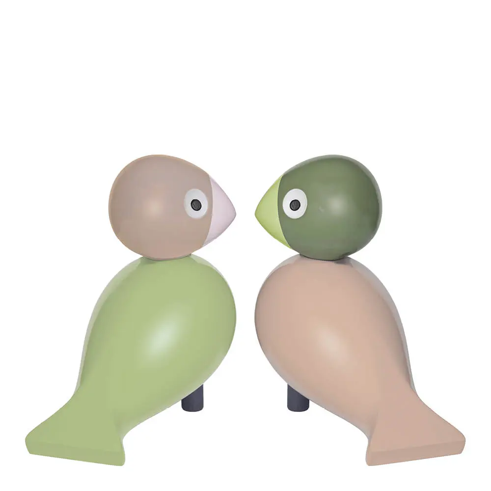 Turturikyyhkyset  9,5x9x5 cm Vaaleanvihreä/Vaaleanpunainen