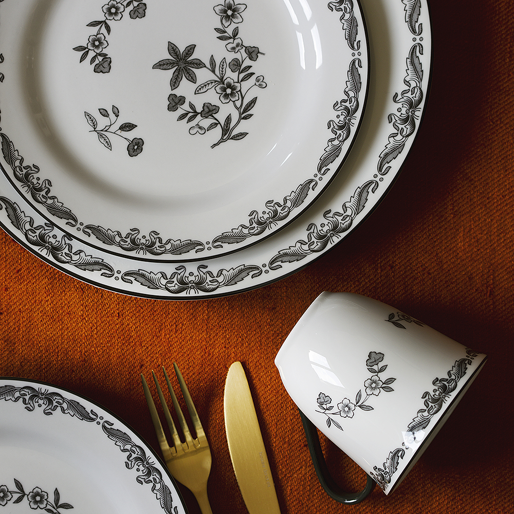 Rörstrand Ostindia  tallerken 21 cm svart