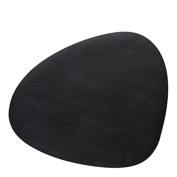 Leather Serene Curve Bordstablett L 37x44 cm Black