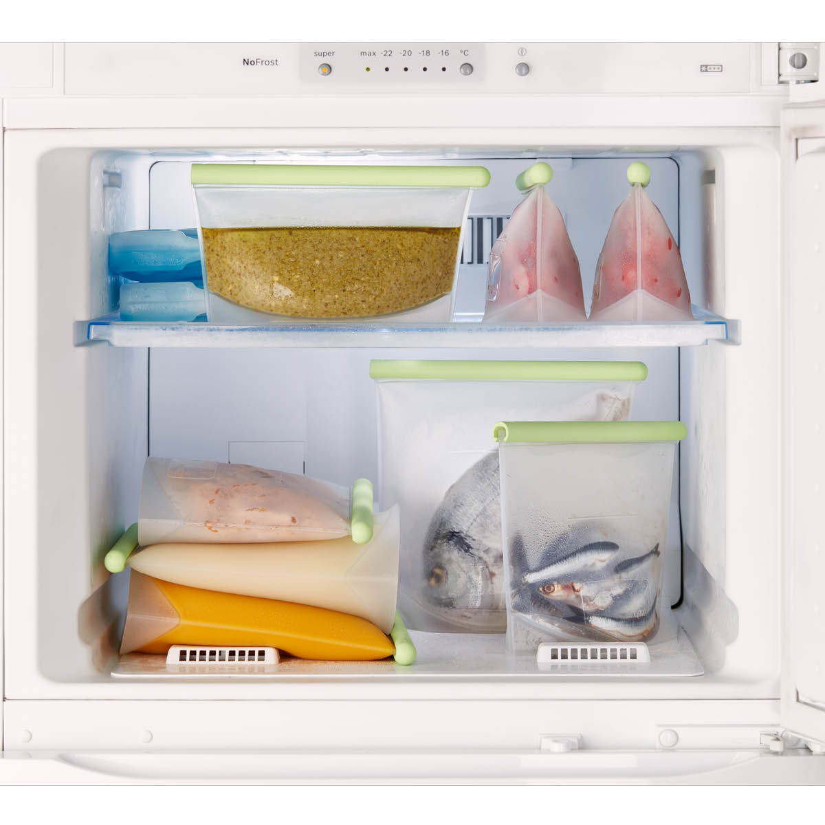 Lékué Återanvändbar silikonpåse 1 L grön