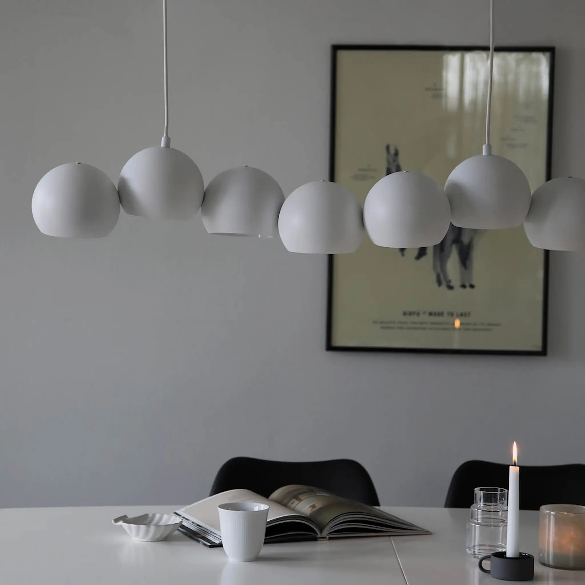 Markslöjd Cupolo pendellampa 7 ljus 101 cm vit