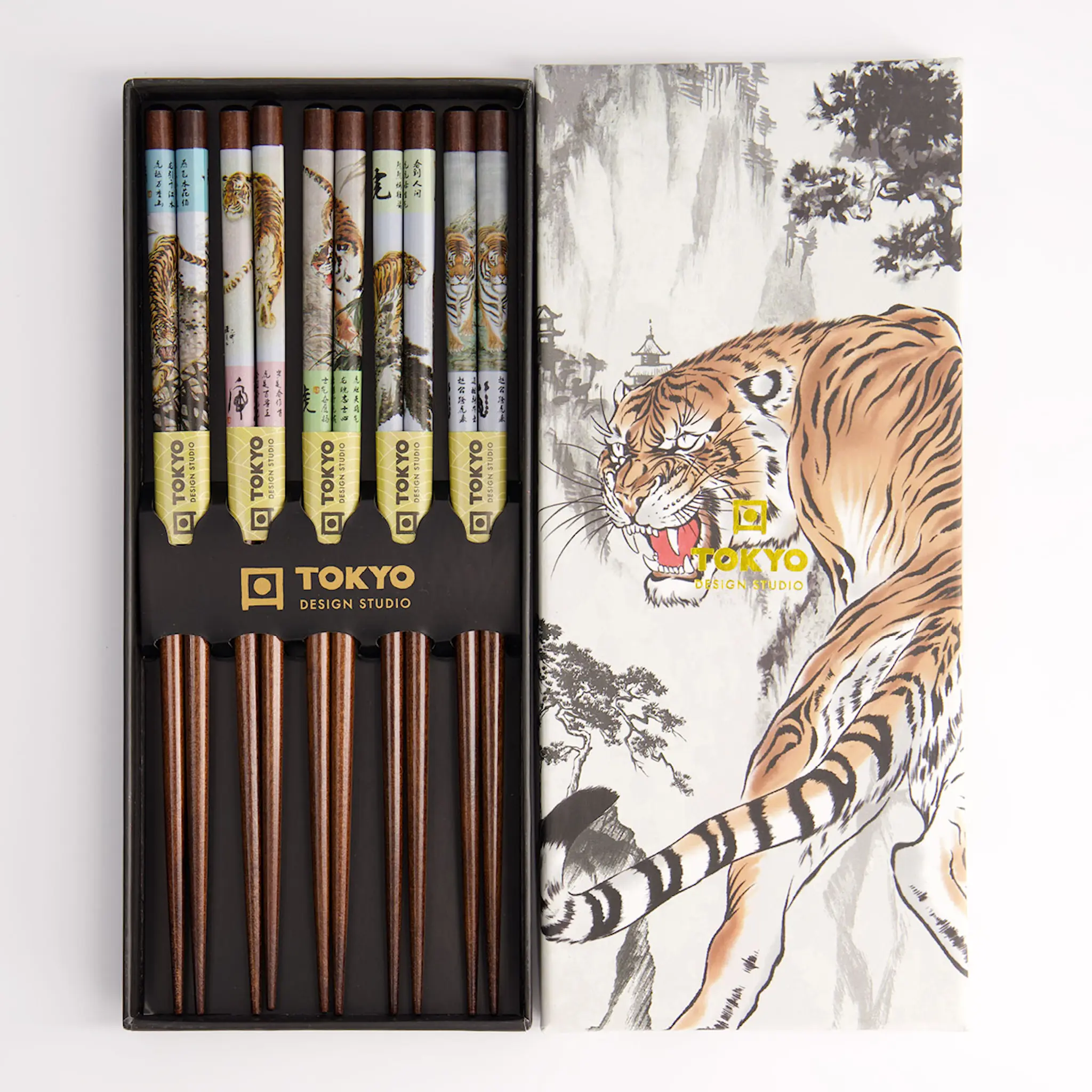 Tokyo Design Studio Ätpinnar gåvoset 5-pack tiger