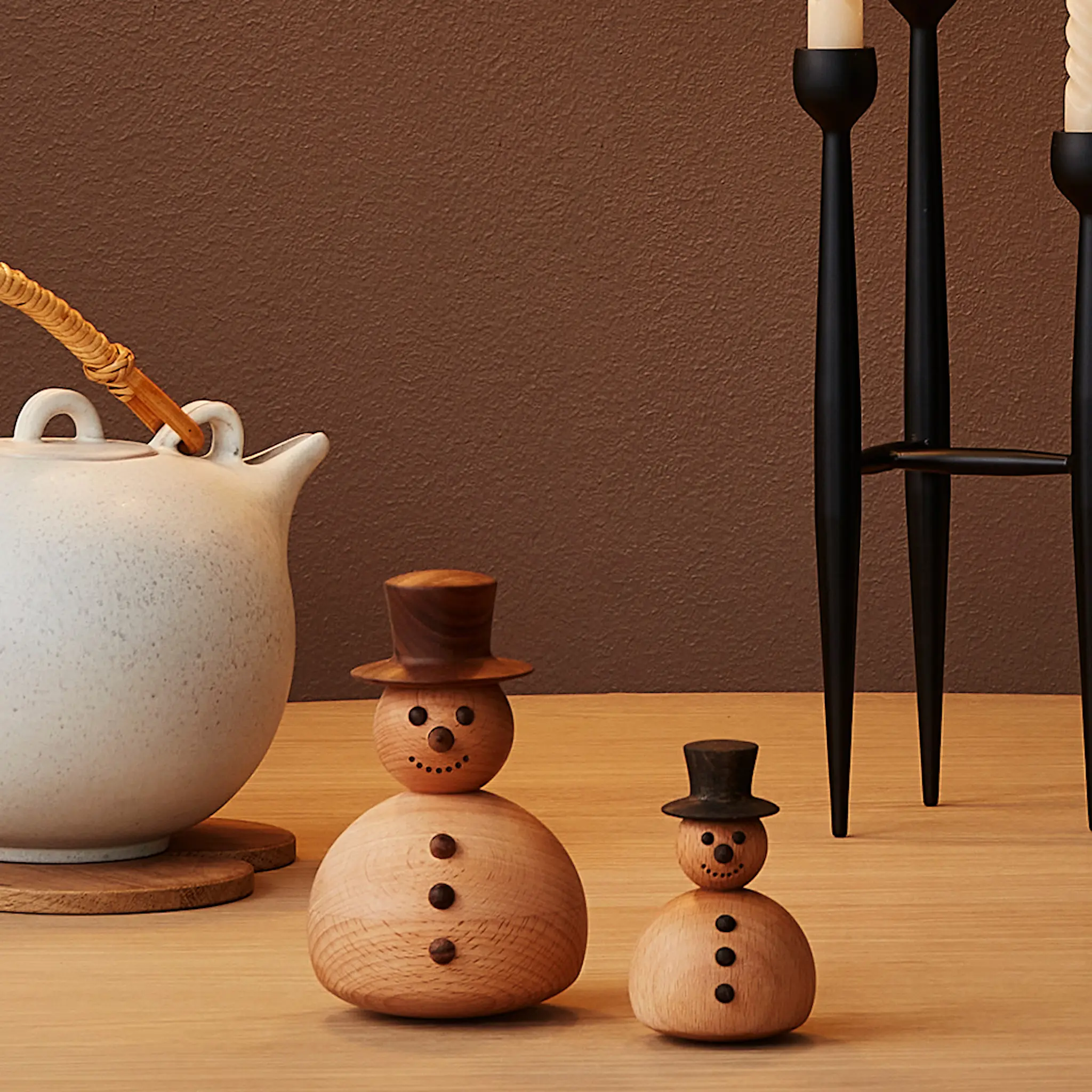 Spring Copenhagen Snögubben trädekoration liten 9,4 cm bok/ek