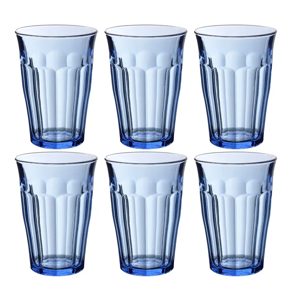 Picardie vannglass 36 cl 6 stk marin blå
