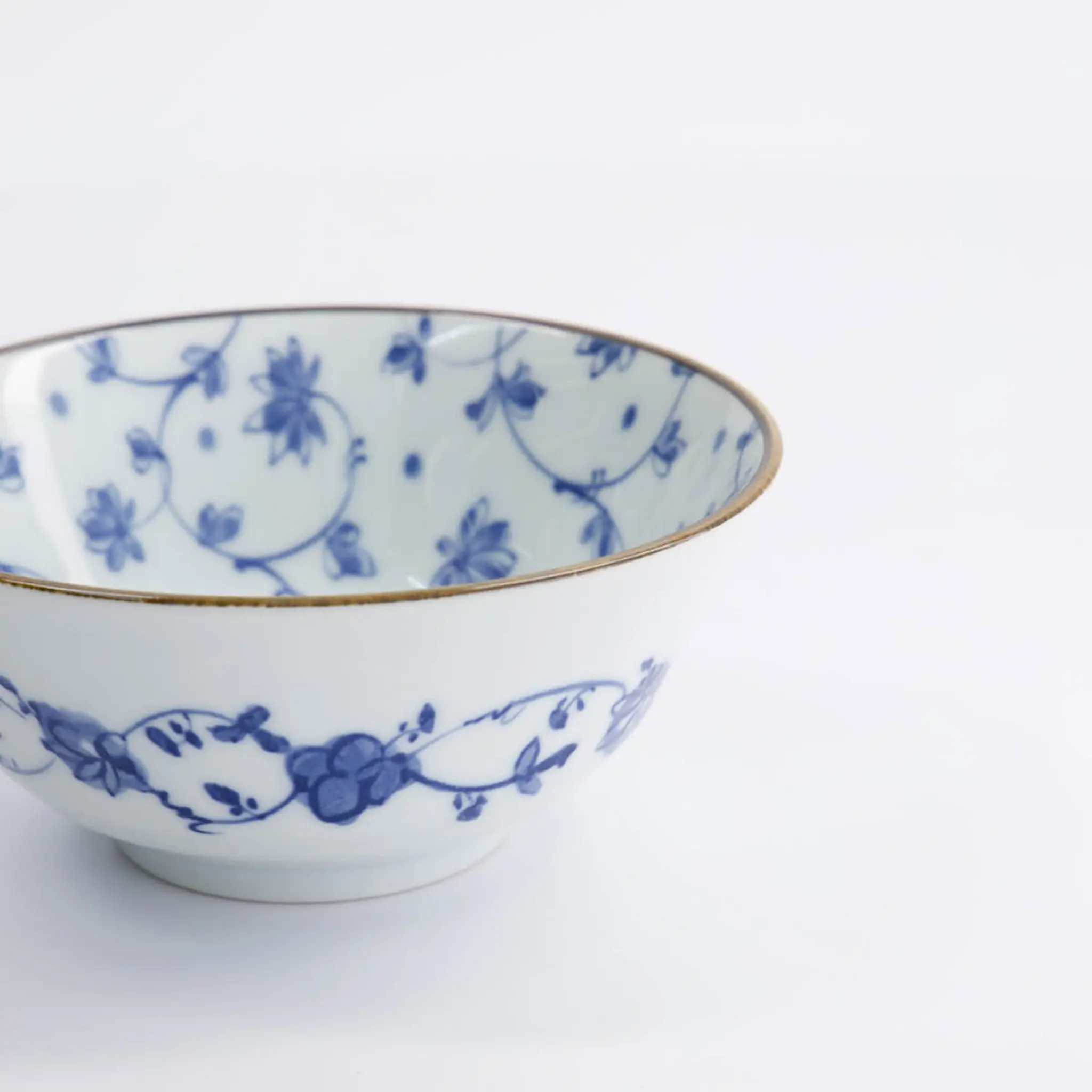 Tokyo Design Studio Natsu Karakusa Tayo skål 15,2x6,7 cm 0,5 L blå/vit