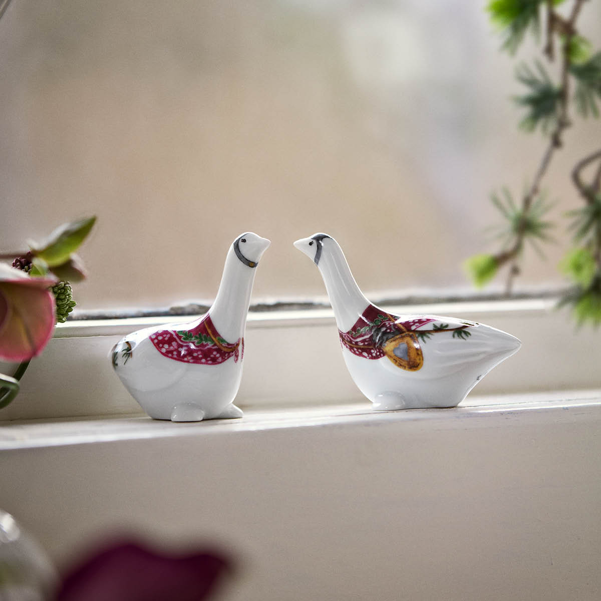 Kähler Hammershøi Christmas gås 8 cm vit med dekor