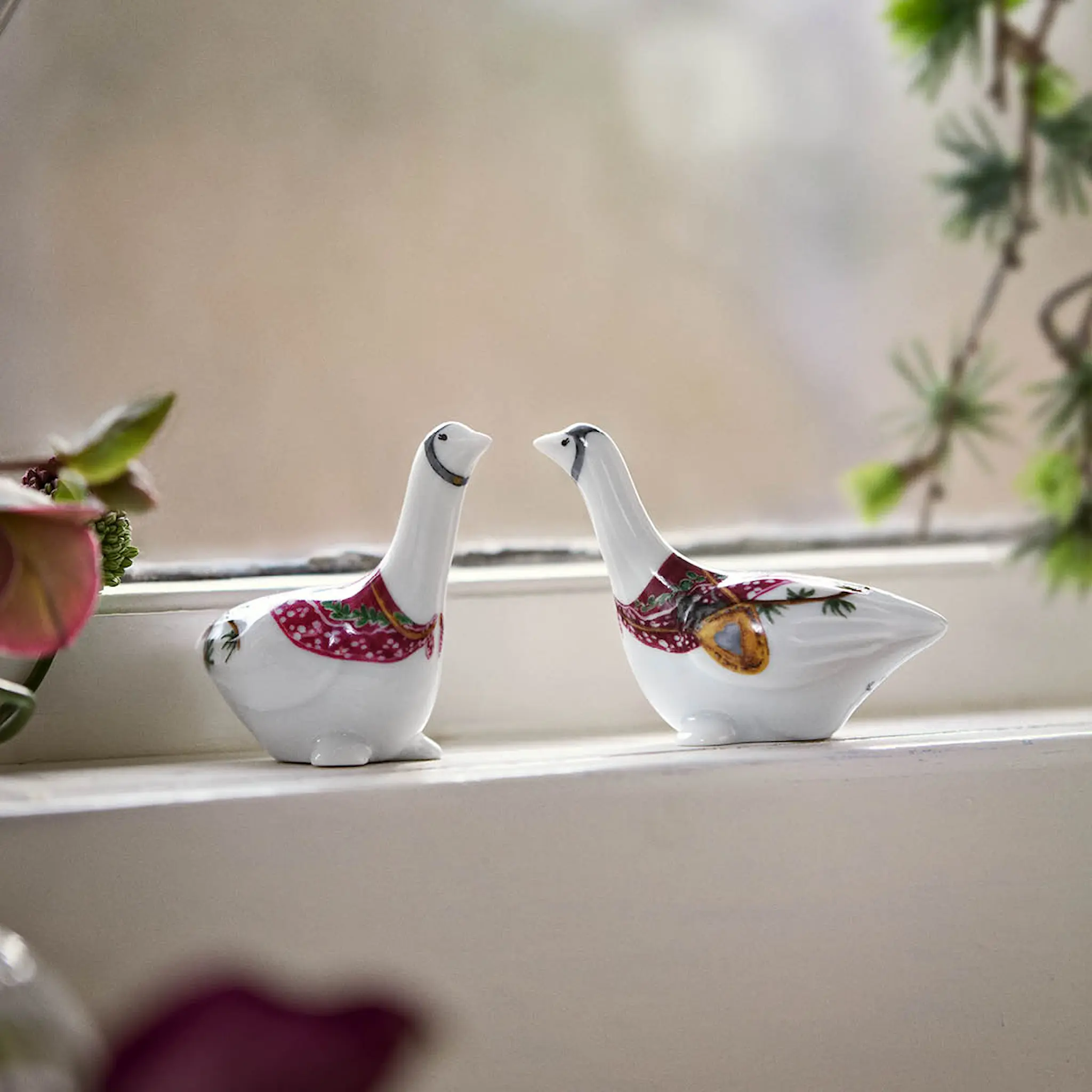 Kähler Hammershøi Christmas gås 8 cm vit med dekor