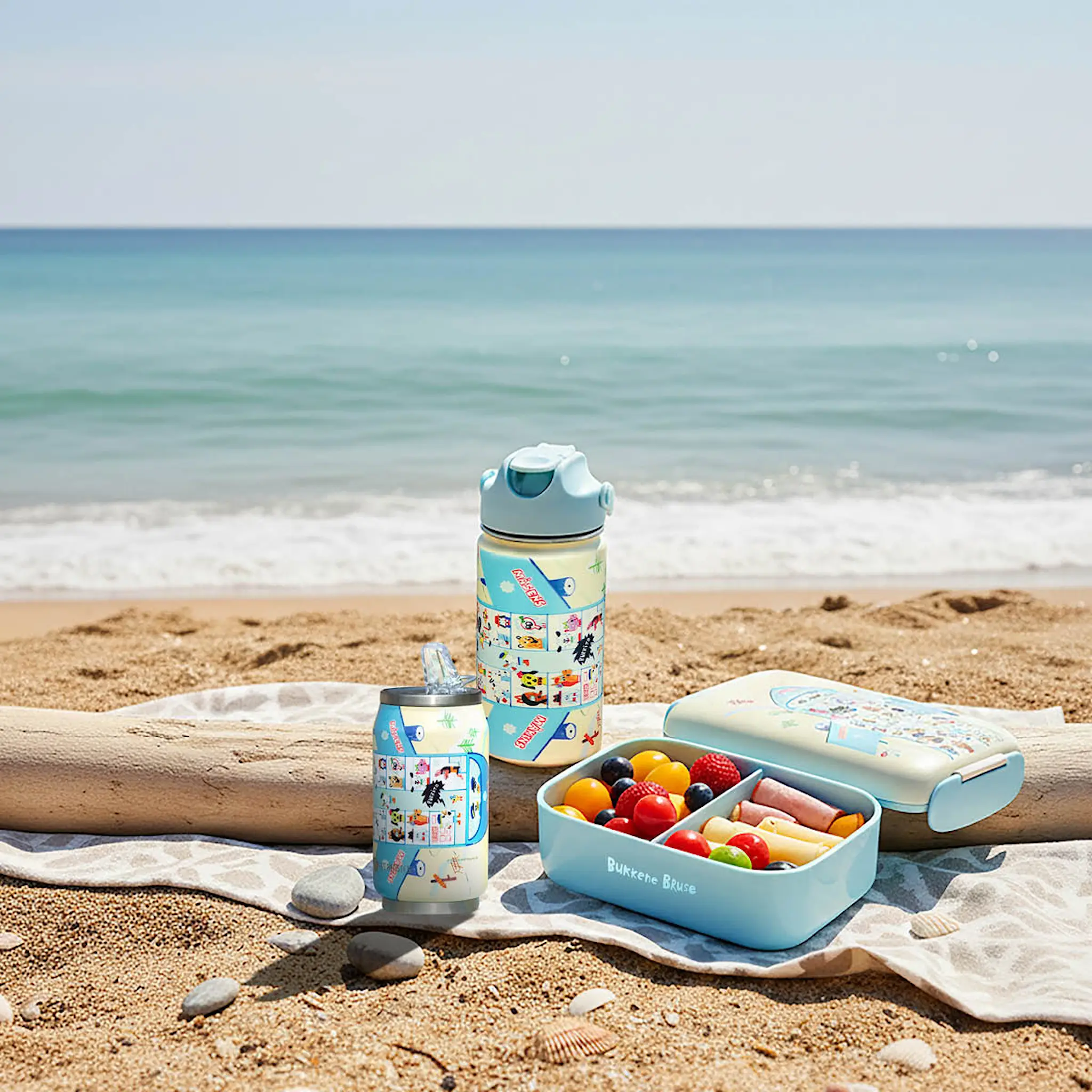 Modern House Bockarna Bruse Juomapullo 0,4 L Keltainen/Sininen