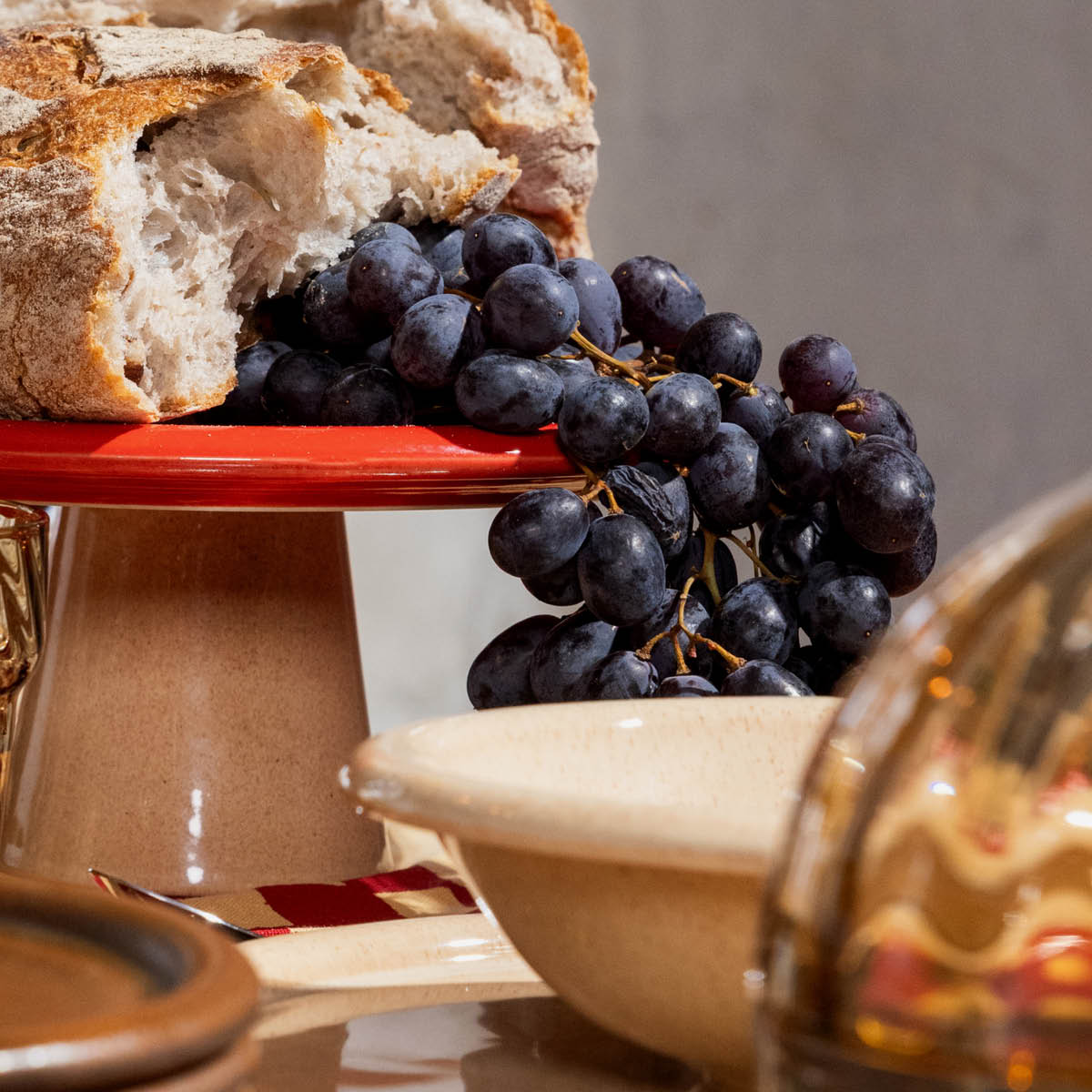 ByOn Porto kakefat 26,5x11 cm rød/beige