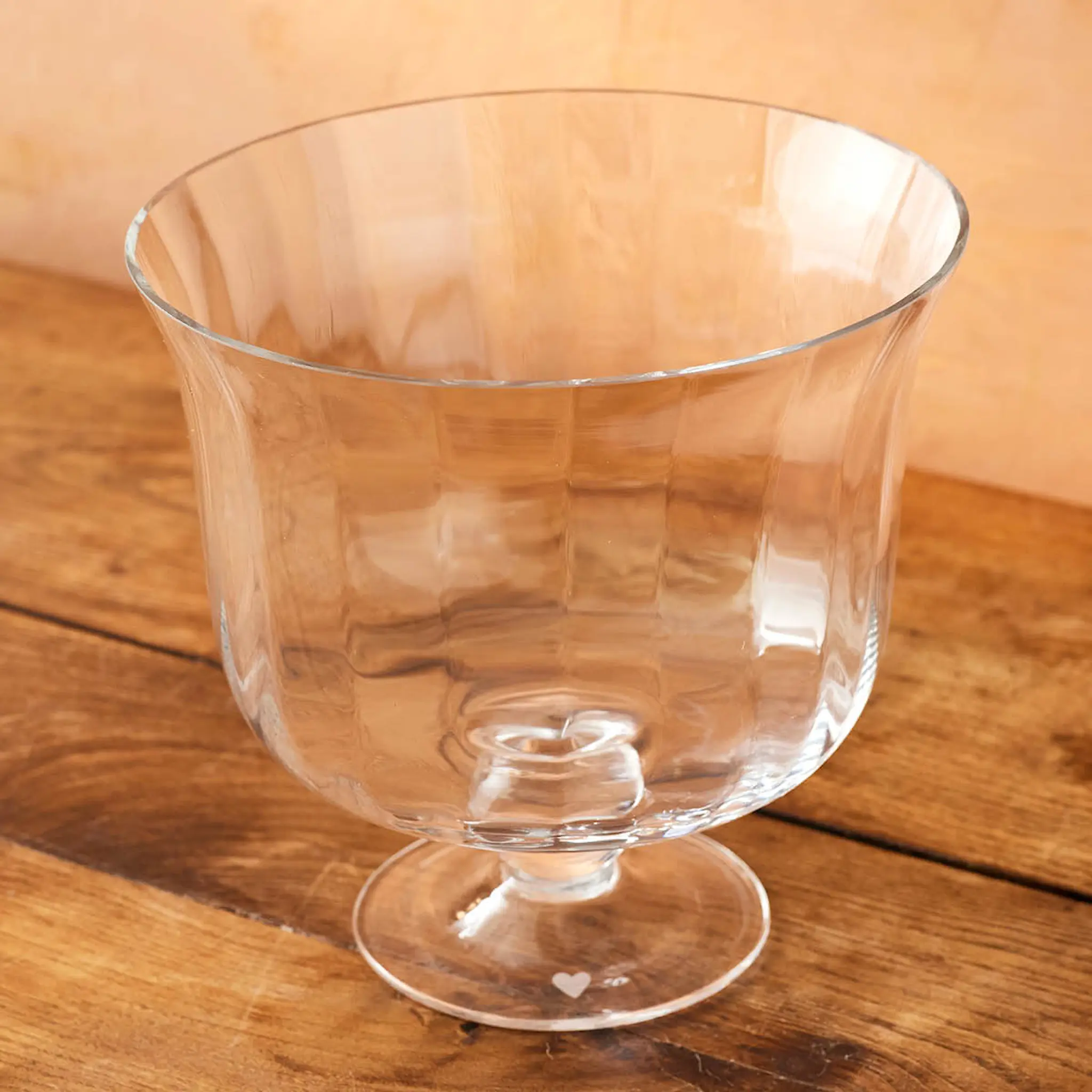 Jamie Oliver Big Love serveringsskål på fot 22 cm glas räfflad
