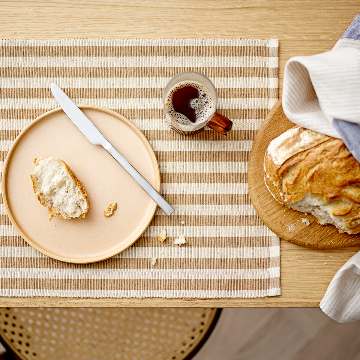 Södahl Statement Stripe Pöytätabletti 33x48 cm 2 kpl Beige