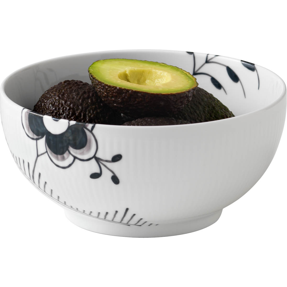 Royal Copenhagen Sort Mega Riflet skål 18 cm