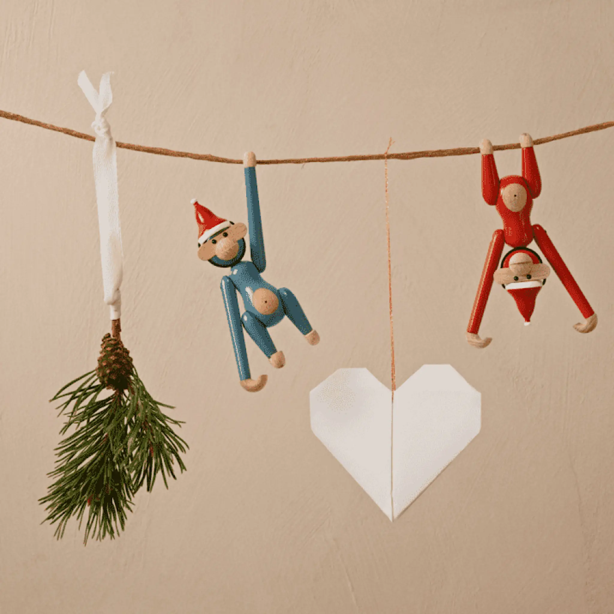 Kay Bojesen Denmark Puinen Apina 9,5 cm Vintage Sininen