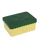 Rådjur matlåda plast ett fack 11x14 cm mörkgrön/ljusgul