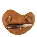 Ostronkniv med läderhandske stål