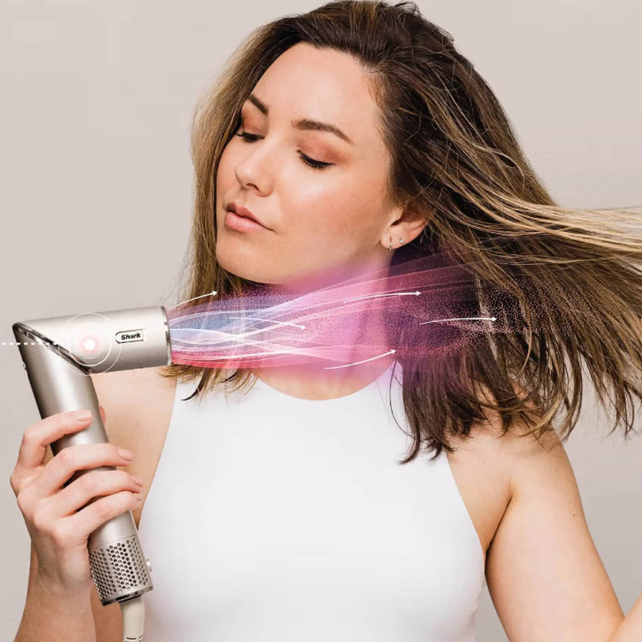 Shark Beauty FlexStyle 5-i-1 multistyler & hårfön med förvaringsväska HD446SLEU stone