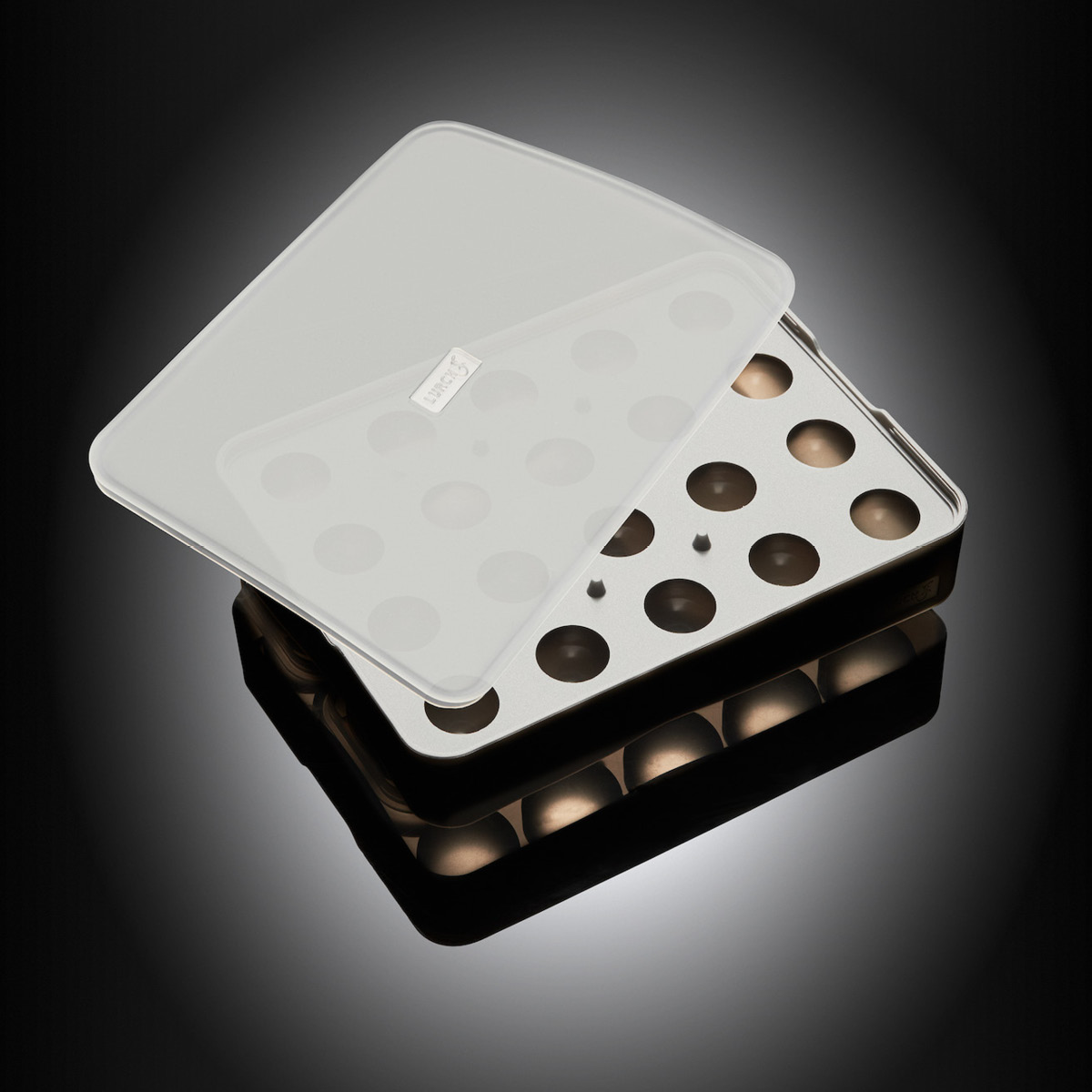 Lurch Isbitform kuler m/ lokk 3 cm svart