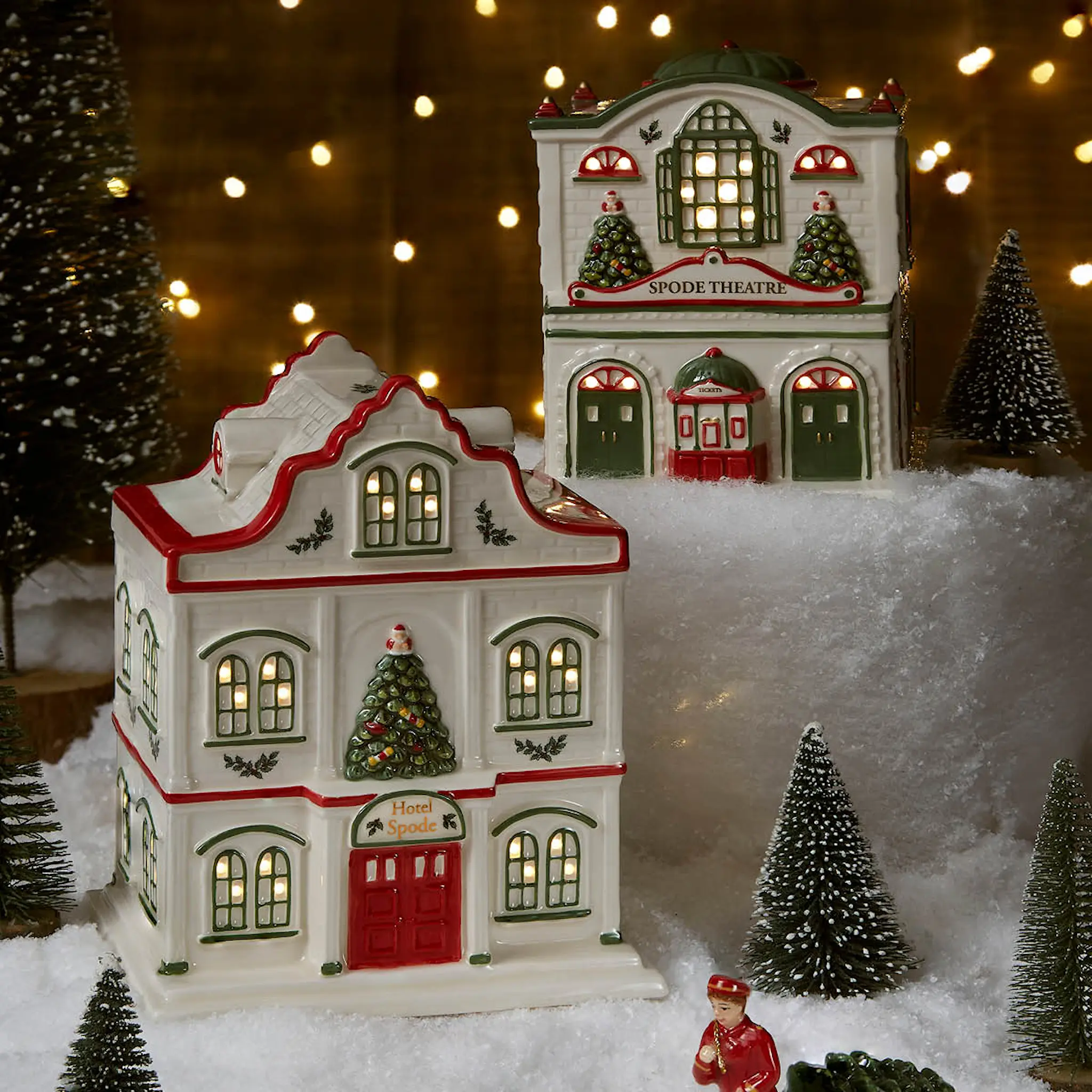 Spode Christmas Tree hotell LED lykt 17,2x13,2x10,8 cm
