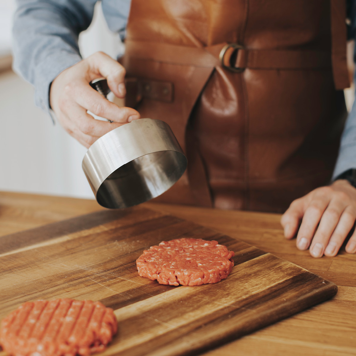 Dorre Hamburgerpresse 11 cm rustfritt stål