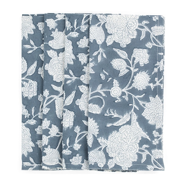 Indian Rose servetter 50x50 cm 4-pack true navy