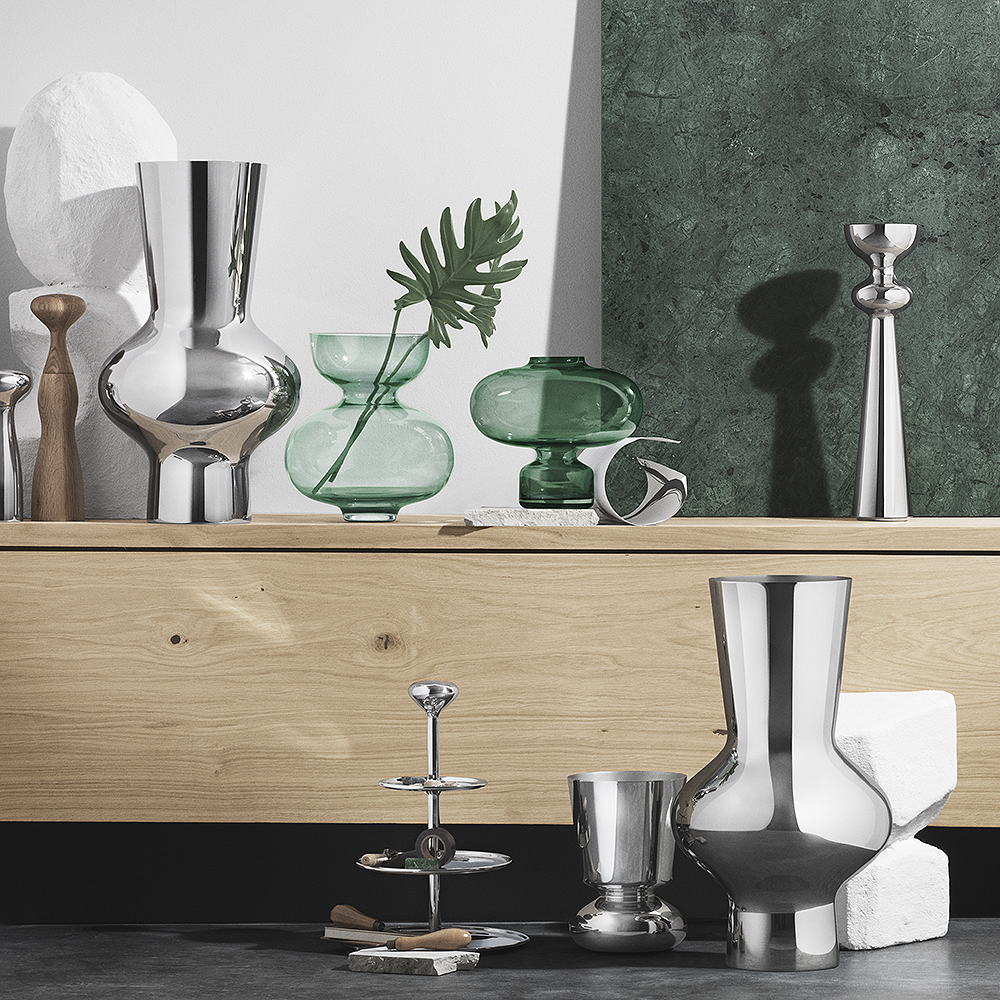 Georg Jensen Alfredo vase 25 cm grønn