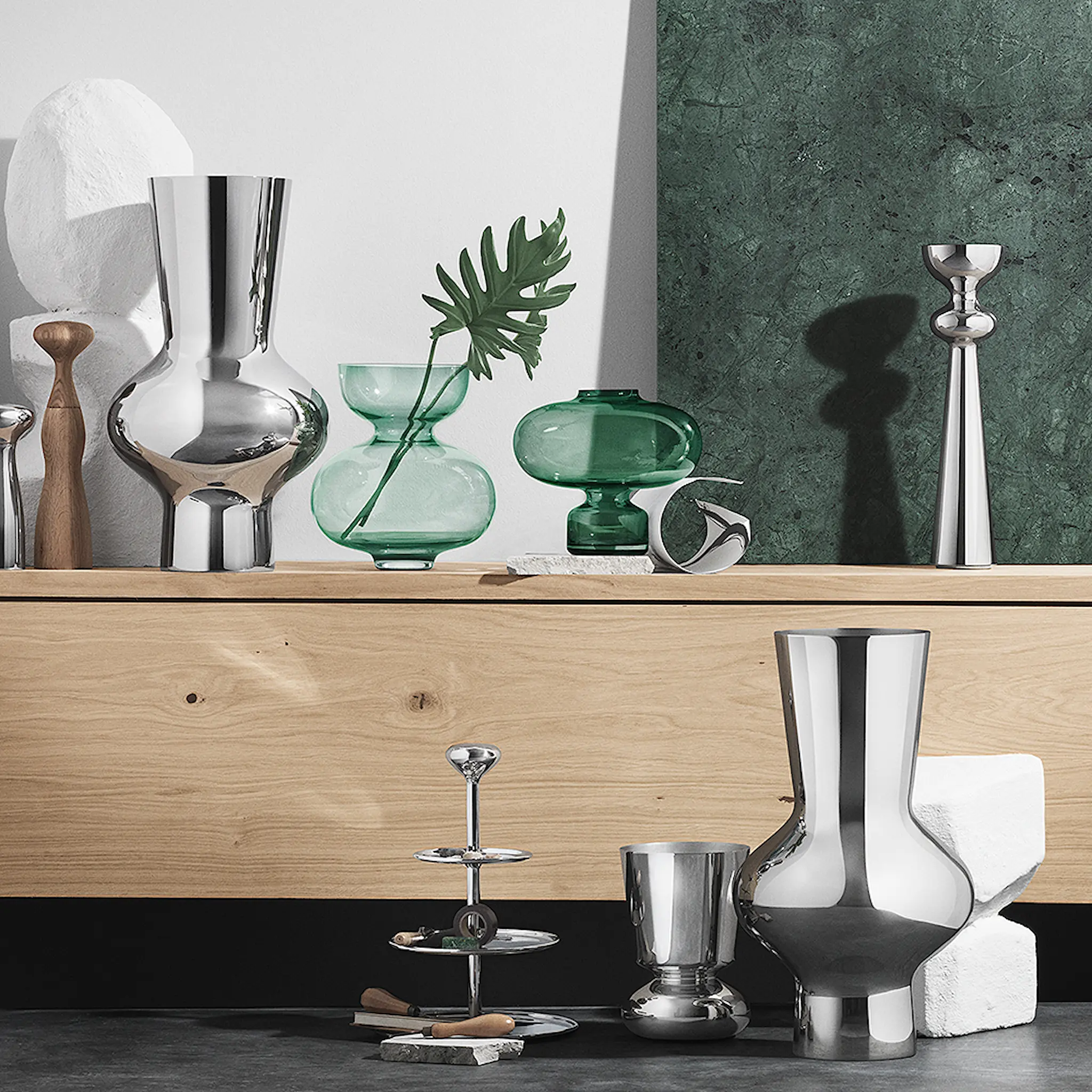 Georg Jensen Alfredo Vas 25 cm Grön