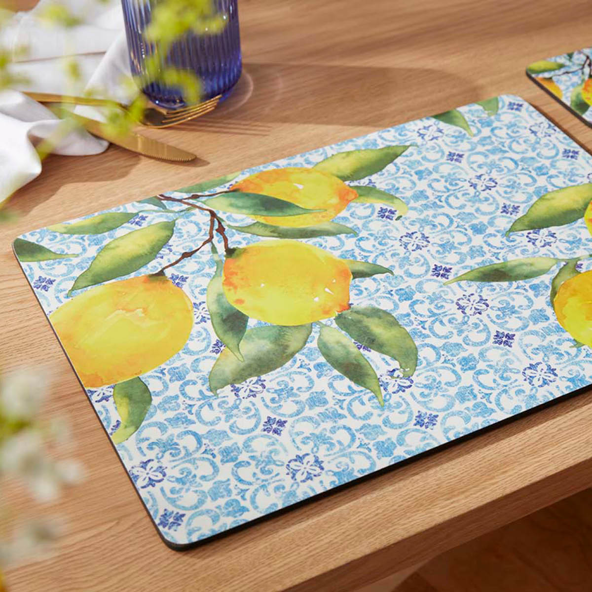 Pimpernel Amalfi bordstabletter 40x30 cm 4-pack lemons