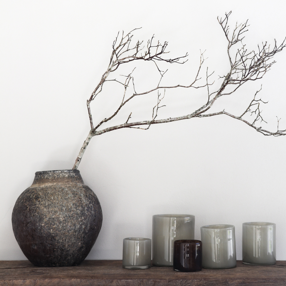 Tell Me More Lyrik Kynttilälyhty 10x10 cm Warm Grey