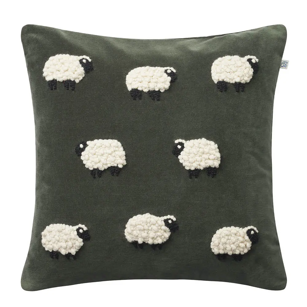 Sheep putetrekk velur 50x50 cm Forest Green