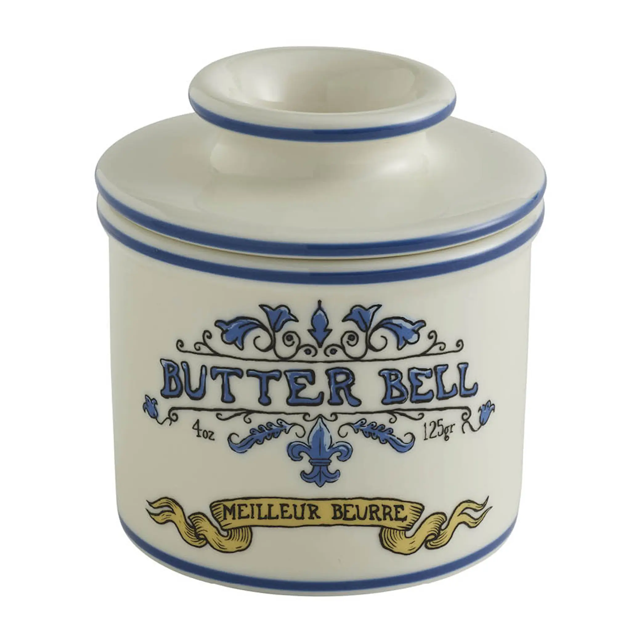Butter Bell Crock Art Nouveau smørklokke blå