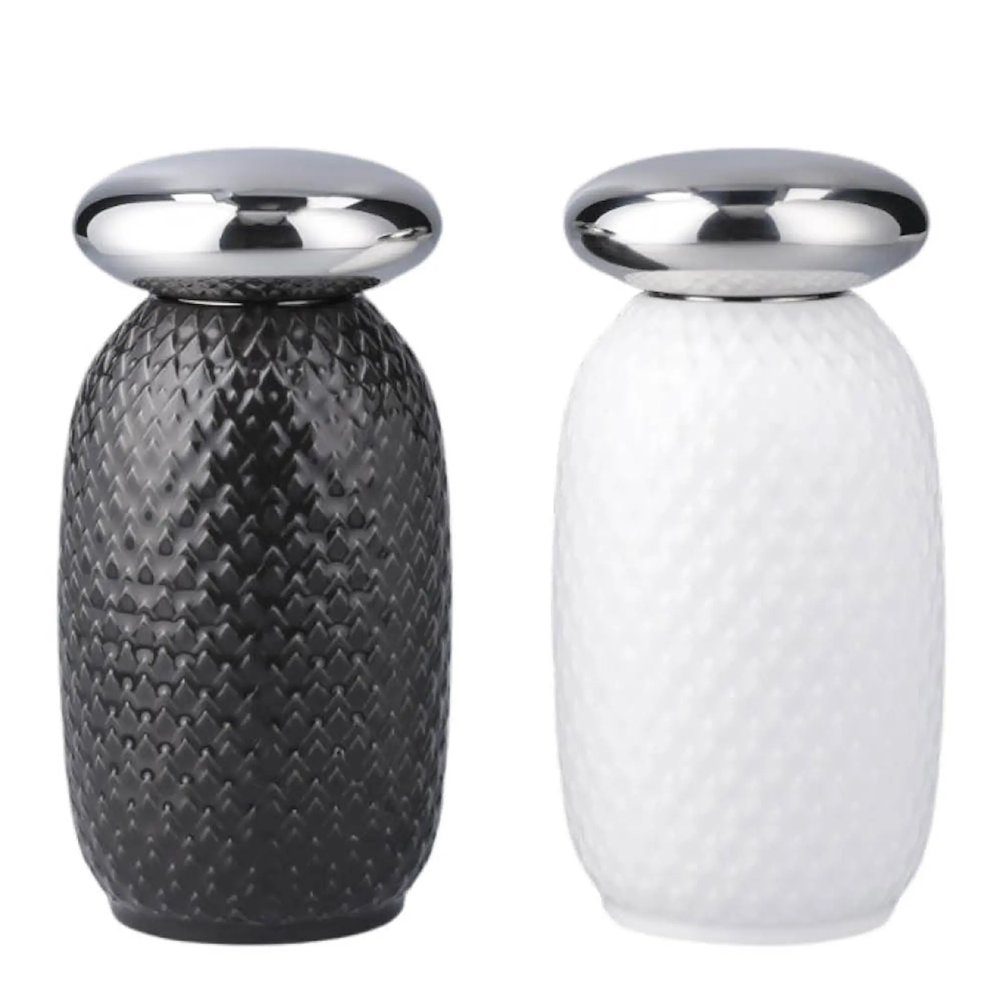 Lyngby Porcelæn Rhombe Salt- og peppersett 13 cm white/slate