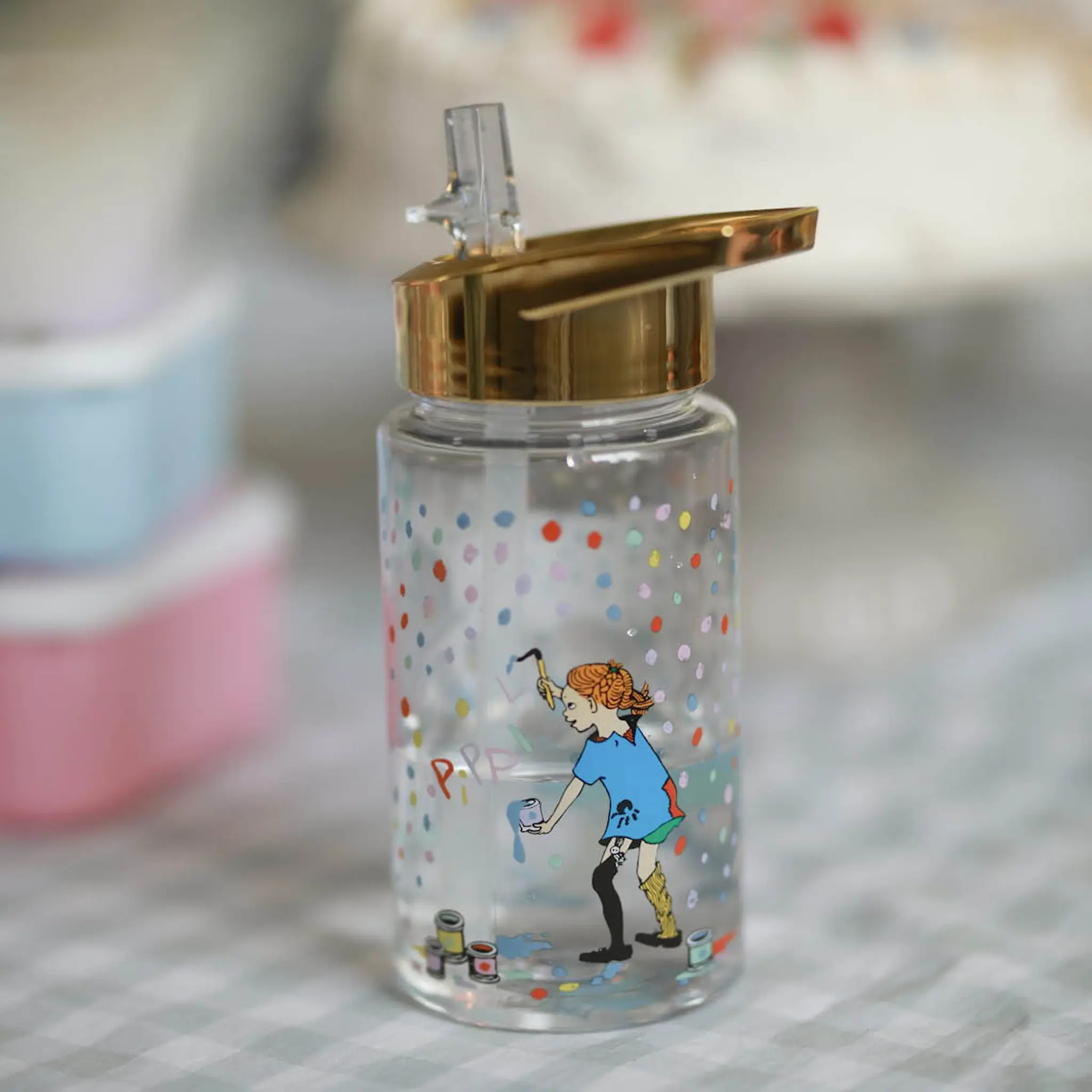 Rätt Start Pippi vattenflaska 0,5 L födelsedag guld