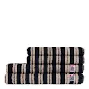 Randig handduk frotté 70x130 cm svart/ljusbeige