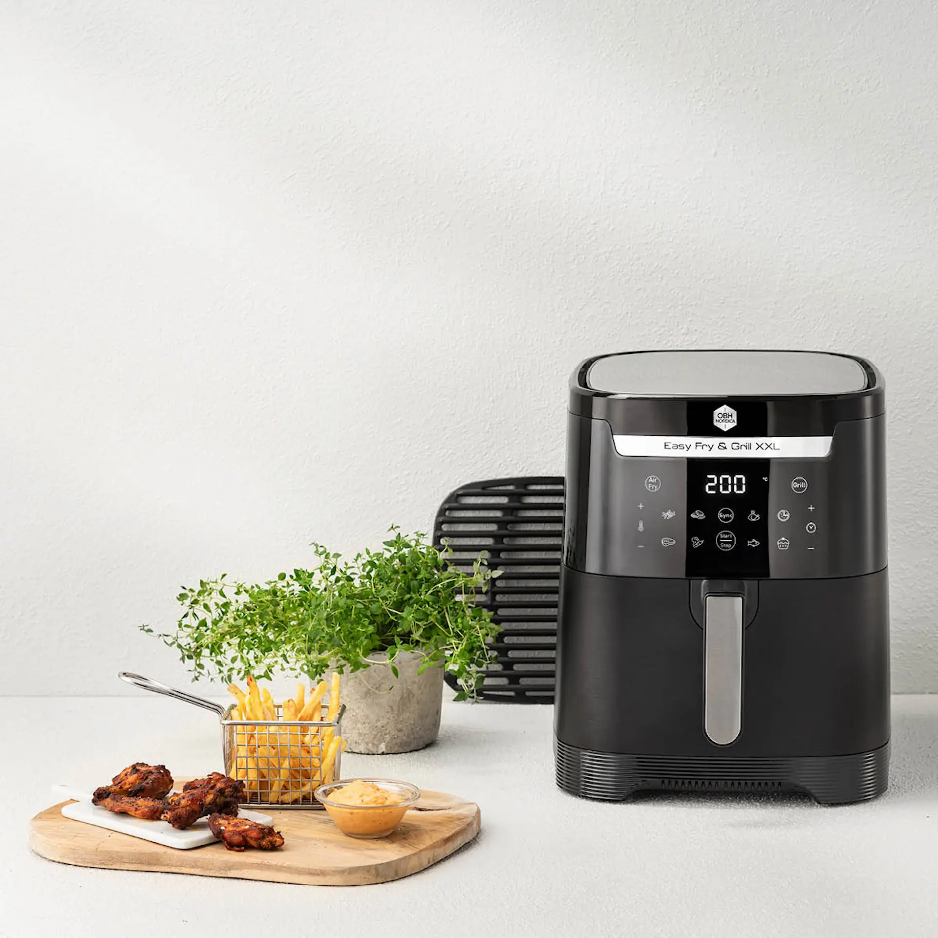 OBH Nordica Easy Fry & Grill XXL 2-i-1 airfryer AG8018S0 Svart - Cervera