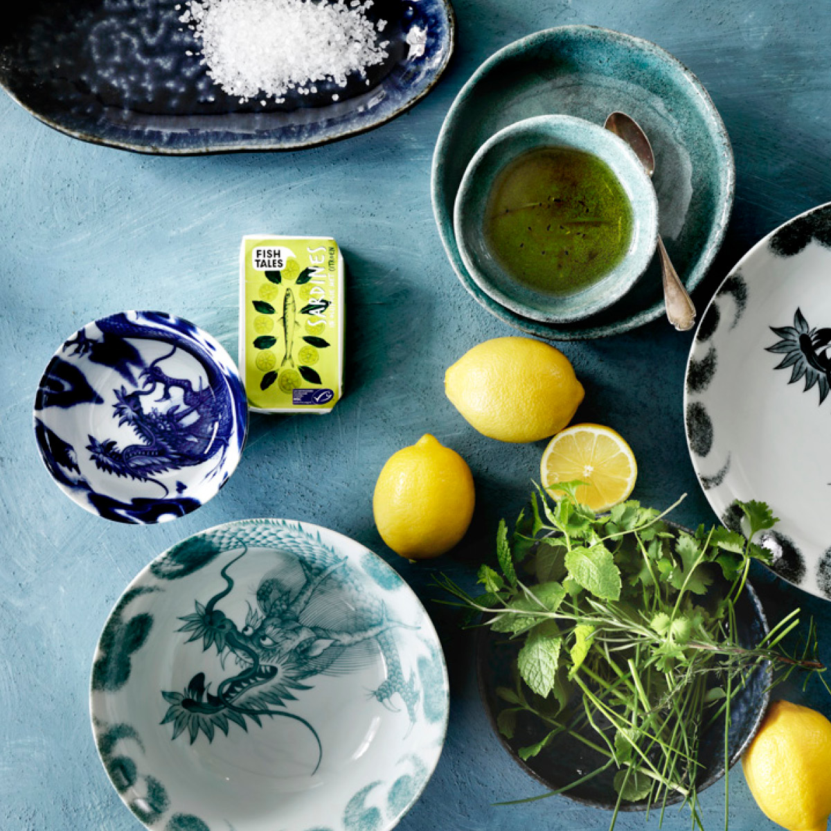 Tokyo Design Studio Japonism dragon skål small tayo 12,7 cm blue