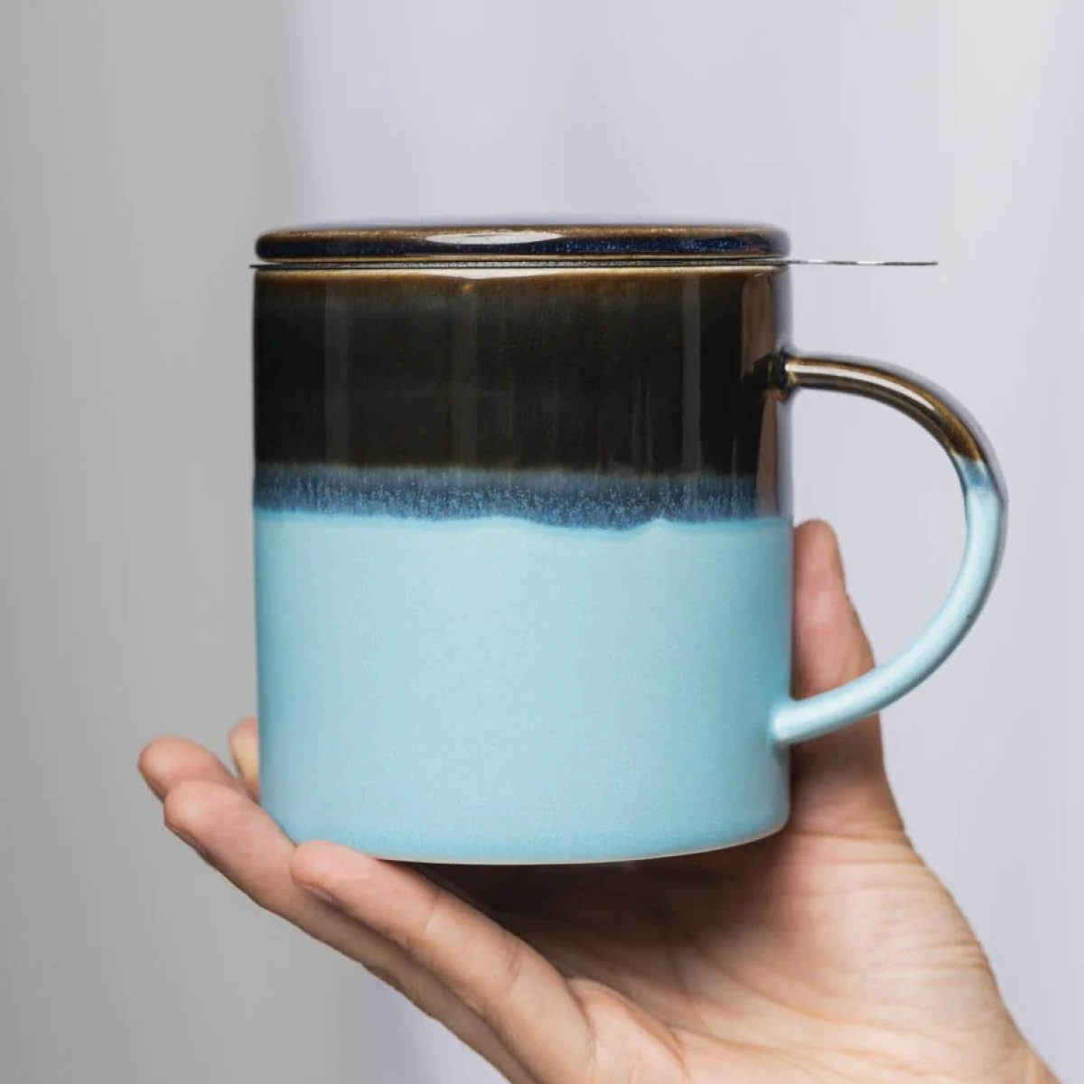 Tranquillo Industrial kopp med tesil og lokk 41 cl blå