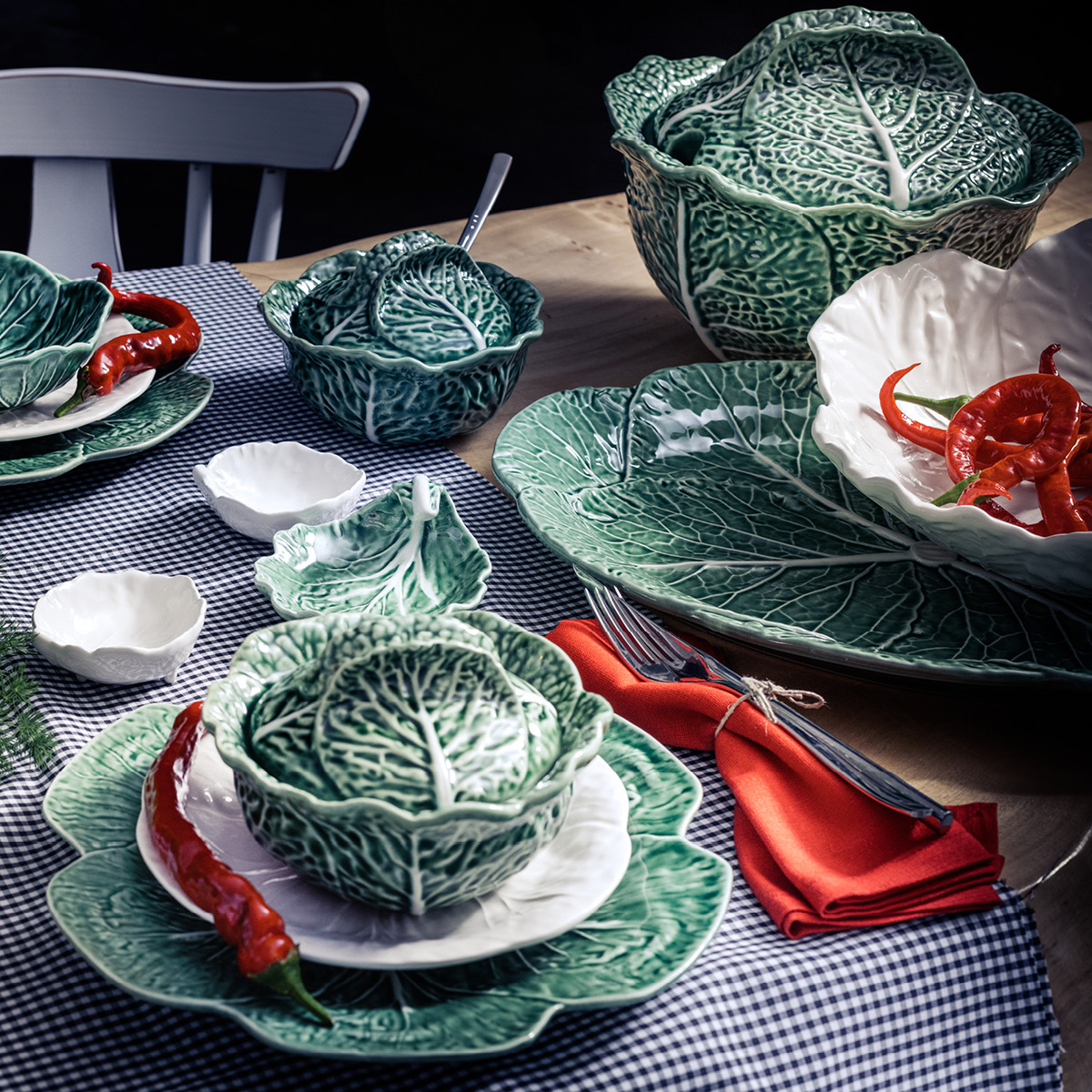 Bordallo Pinheiro Cabbage Vati 30,5 cm Vihreä