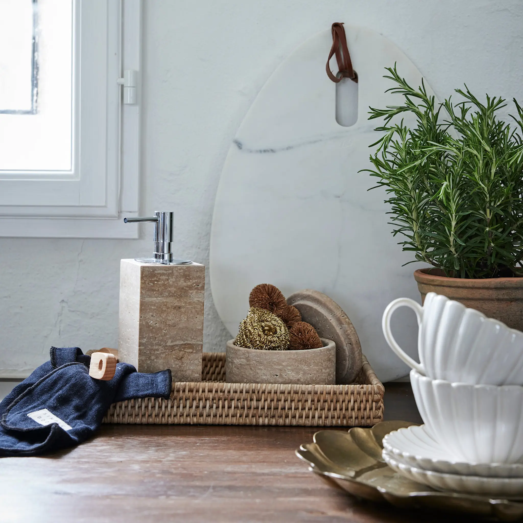 Lene Bjerre Norah serveringsbrett 30,5x20 cm rattan hover