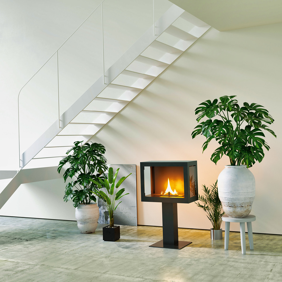 Tenderflame Stack 180 fristående kamin 1 L svart