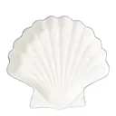 Snäcka serveringsfat stort 34 cm vit/blå