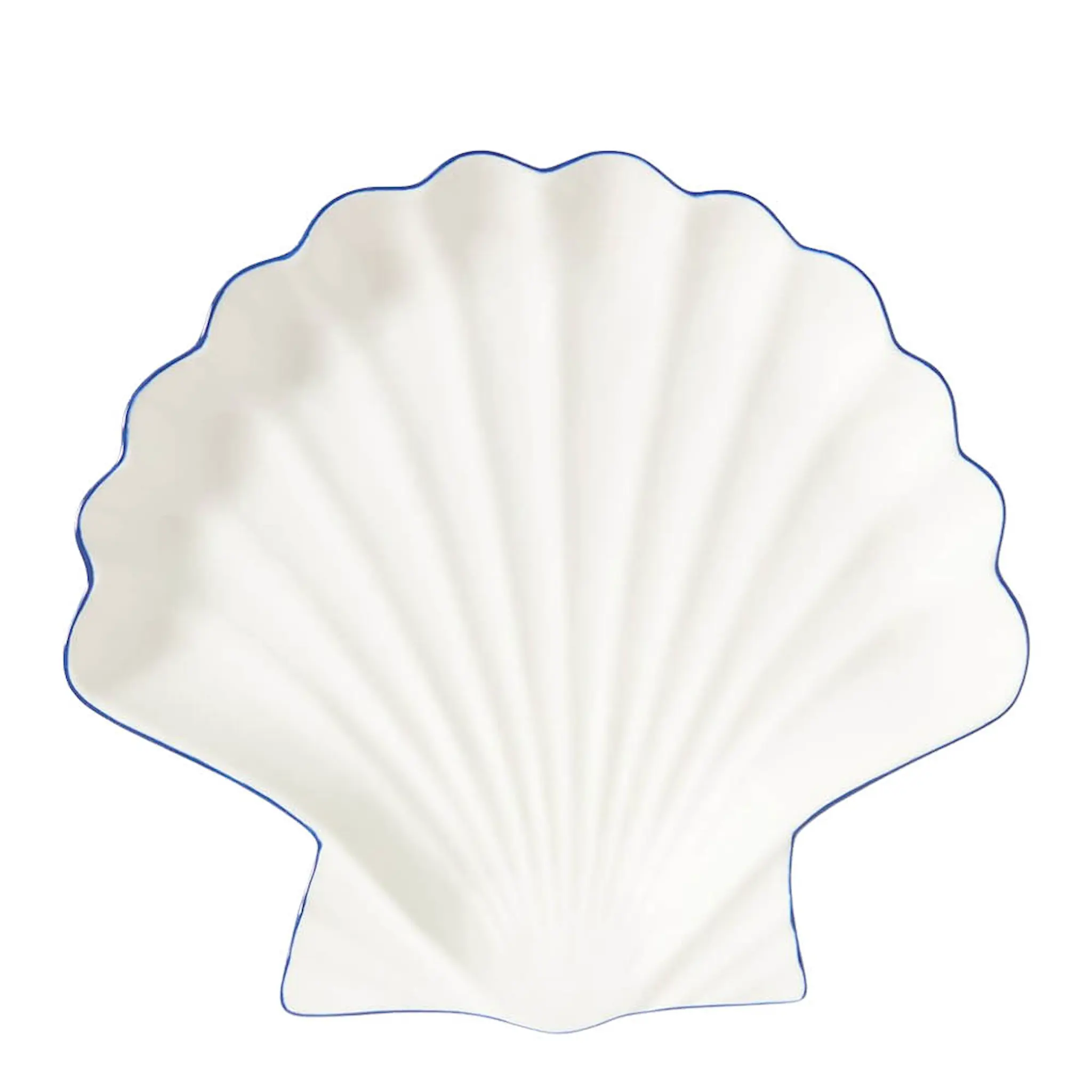 Lexington Snäcka serveringsfat stort 34 cm vit/blå