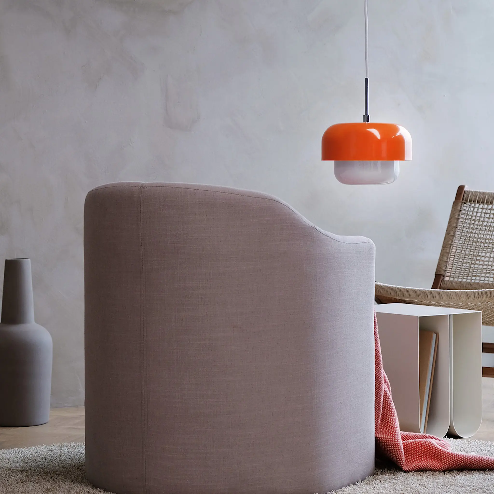 Dyberg Larsen Haipot pendellampa 15 cm orange