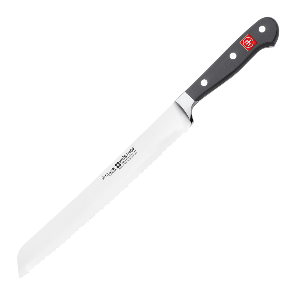 Wüsthof Classic brødkniv 23 cm dobbelttannet svart