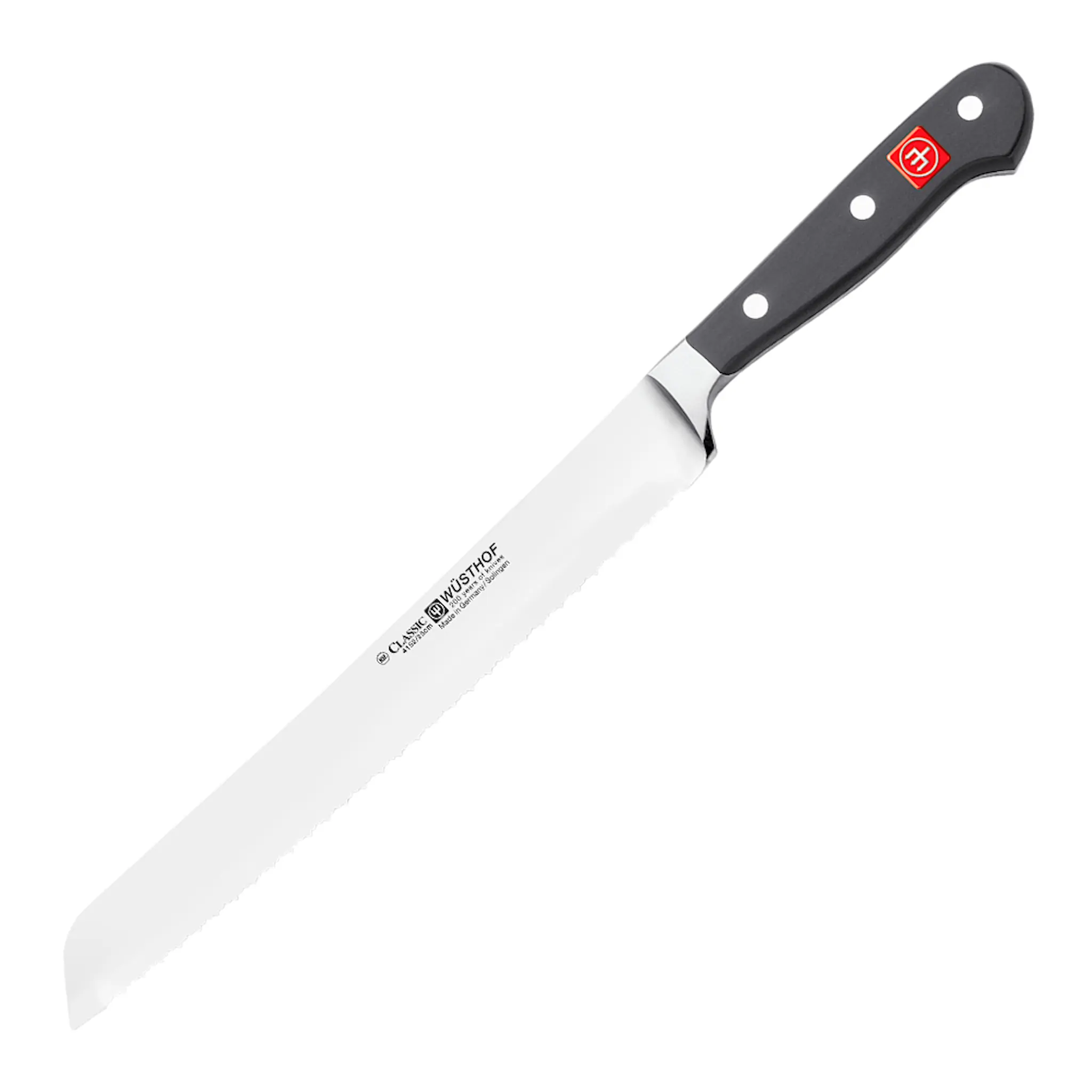 Wüsthof Classic brødkniv 23 cm dobbelttannet svart