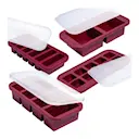 Matförvaring med silikonlock set 4-pack cranberry