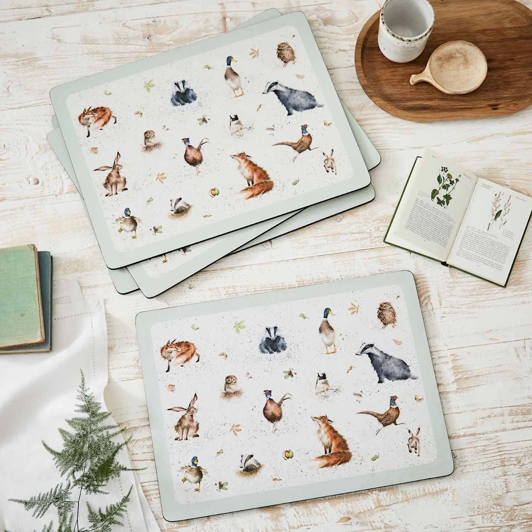Wrendale Design Bordstablett 40x30 cm 4-pack Djur