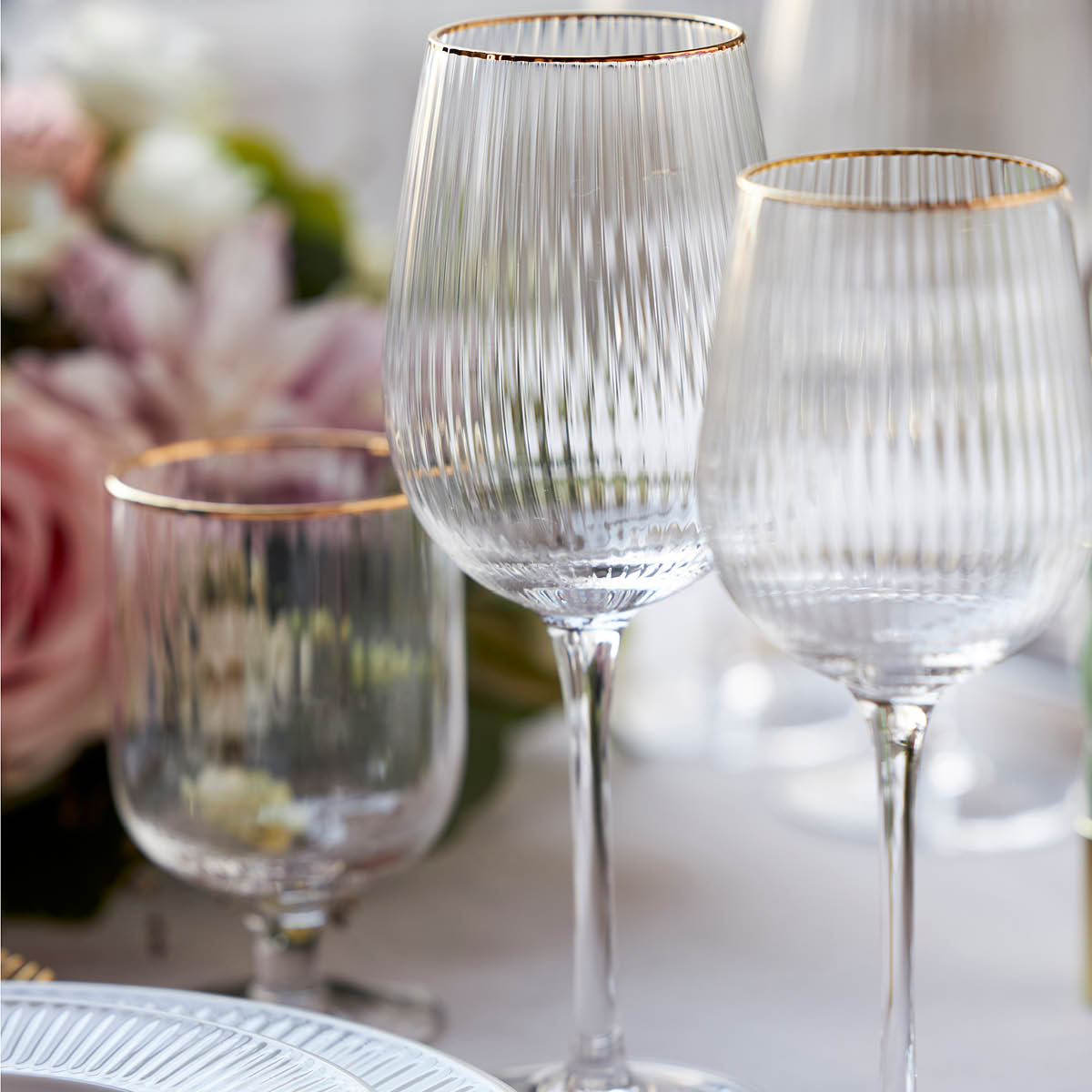 Lyngby Glas Palermo Gold Punaviinilasi 40 cl 4 kpl Kirkas