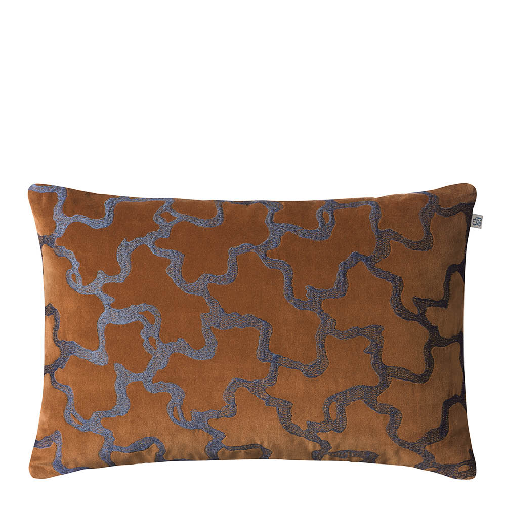 Chhatwal & Jonsson Chand putetrekk velur 40x60 cm Cognac/Sea Blue