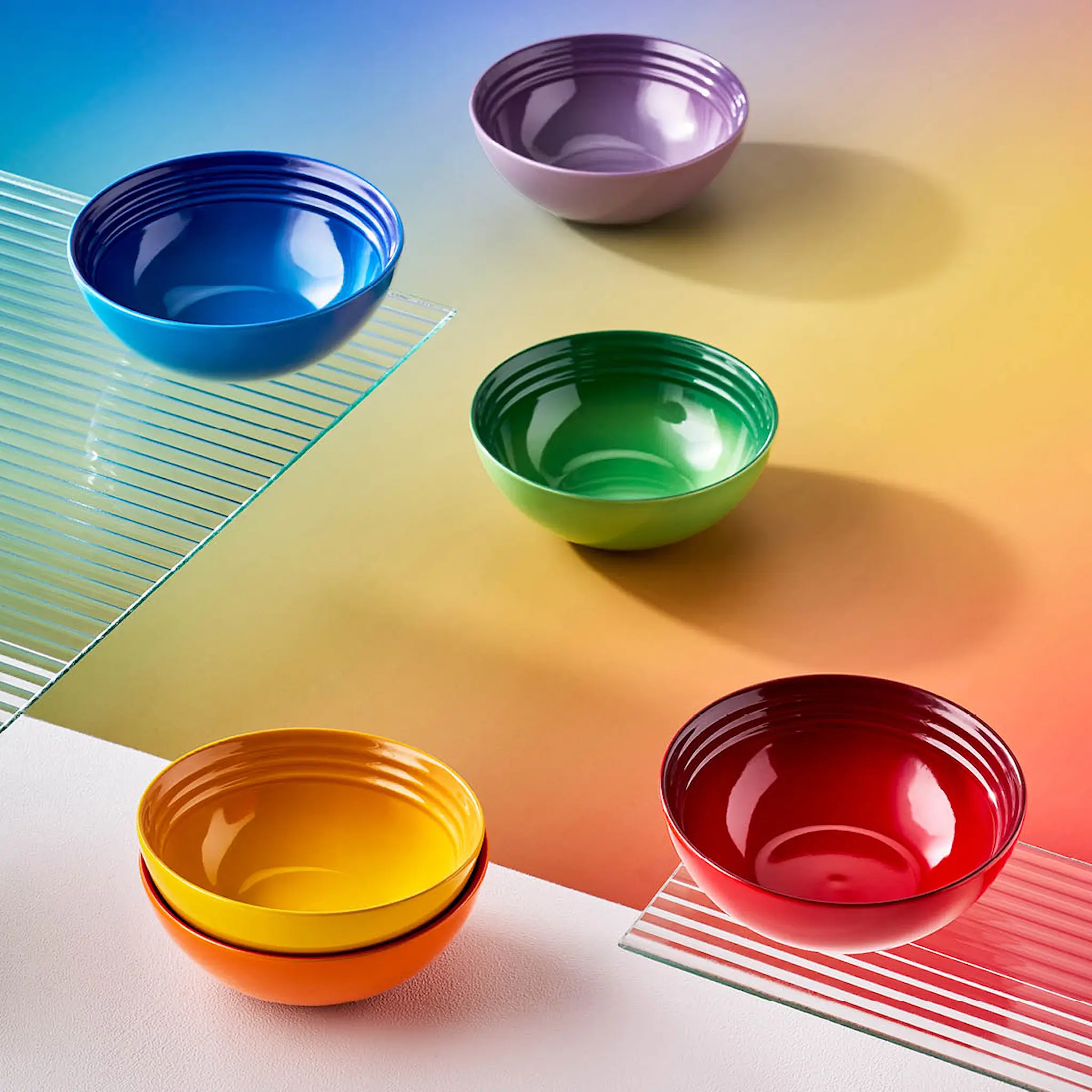 Le Creuset Rainbow djup tallrik 16 cm 6-pack multi