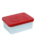 Traktor matlåda plast ett fack 11x14 cm röd/ljusblå